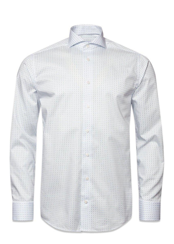 Etons Slim - Print - Light Blue. Køb shirts her.