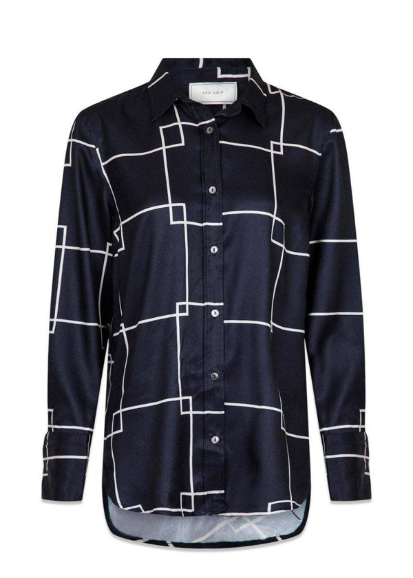 Neo Noirs Sound Mega Square Shirt - Dark Navy. Køb shirts her.