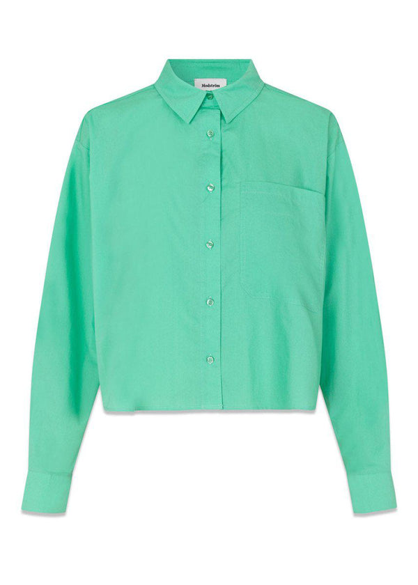 Modströms TapirMD cropped shirt - Calm Jade. Køb shirts her.