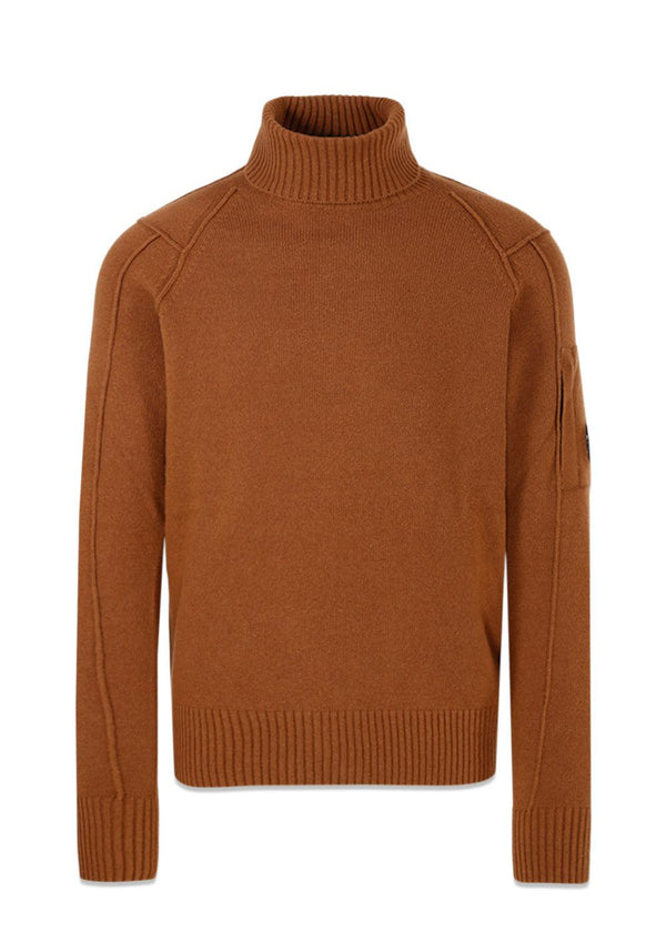 C.P. Companys Turtle Neck knitwear - Bronze Brown. Køb strik her.