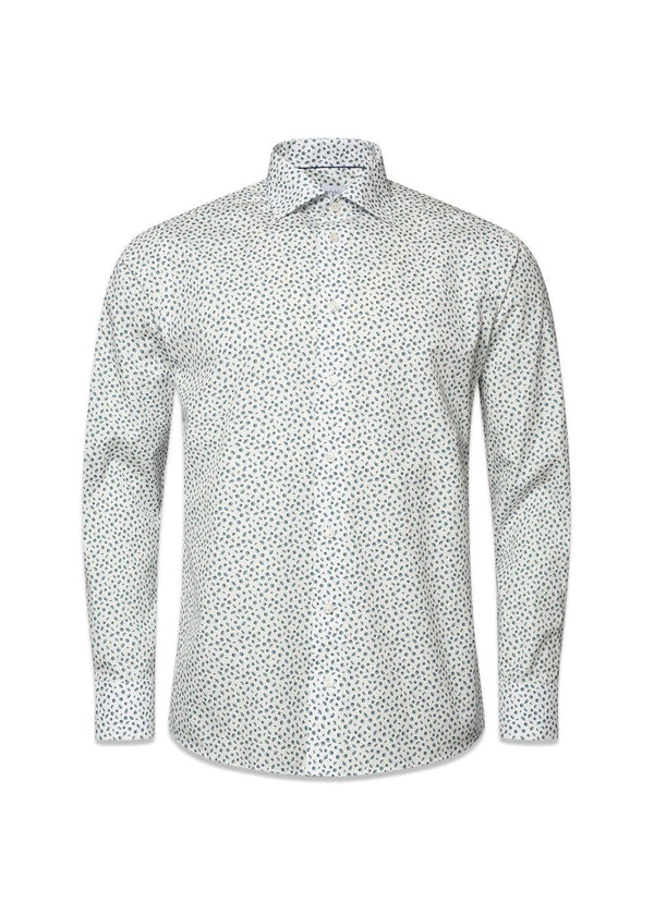 Eton's poplin slim overhemd met parapluprint - lichtblauw. Koop hier overhemden.