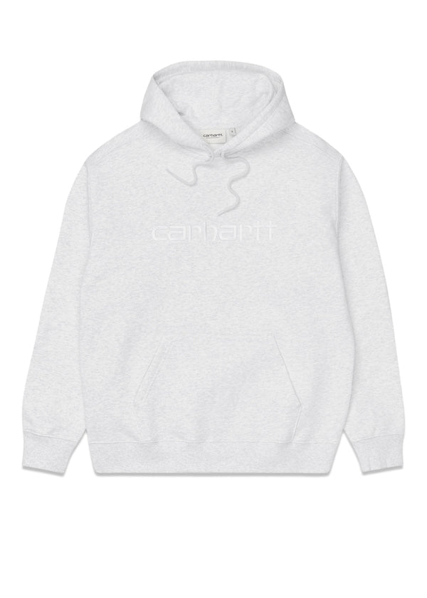 Carhartt WIP's W' Hooded Carhartt Sweat - Ash Heather / White. Køb sweatshirts her.